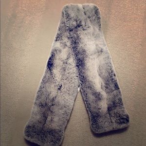 Grey Rex fur scarf